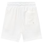 Boys White Logo Shorts, 5, hi-res