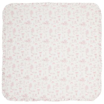 Baby Girls White & Pink Swan Blanket