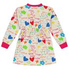 فستان للبنات بالشعار باللون رمادي, 1, hi-res