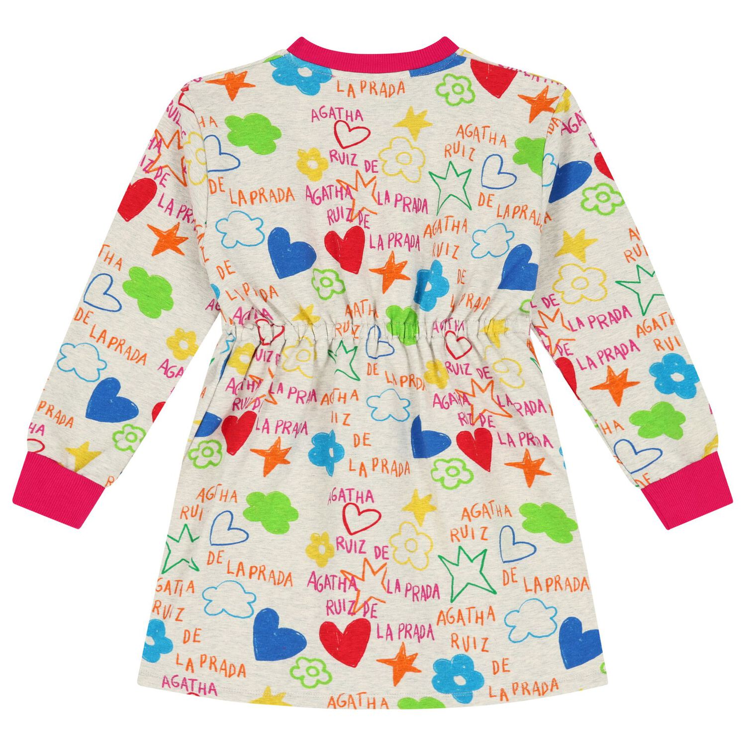 فستان للبنات بالشعار باللون رمادي, 1, hi-res image number null