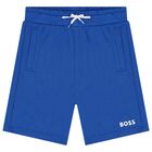 Boys Bright Blue Logo Shorts, 6, hi-res