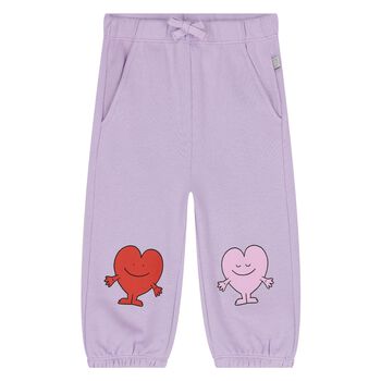 Stella McCartney Younger Girls Purple Heart Joggers, 1 Younger Girls Purple Heart Joggers