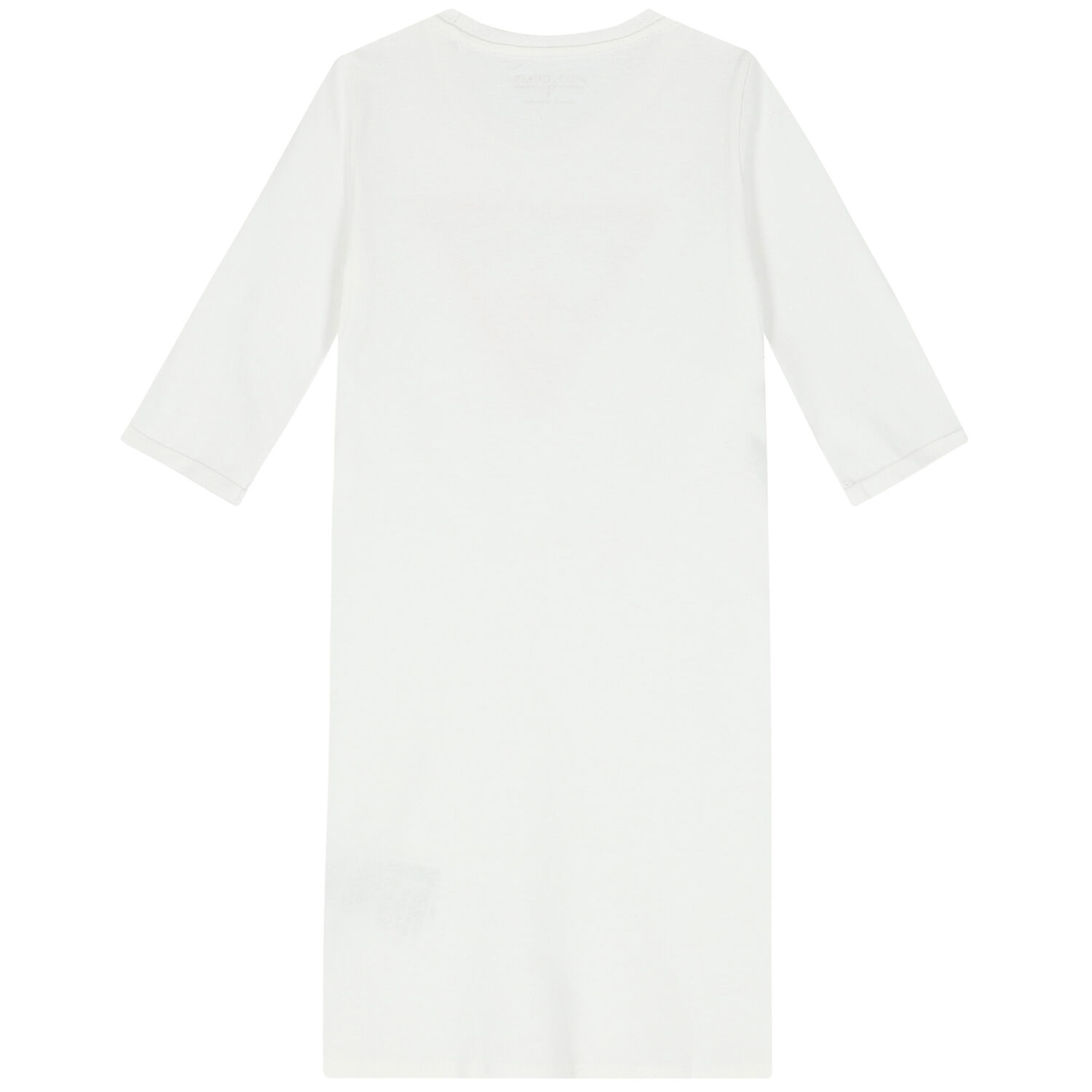 Girls White Logo Long Sleeve Dress, 1, hi-res