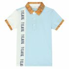 Boys Blue & White Logo Polo Shirt, 2, hi-res