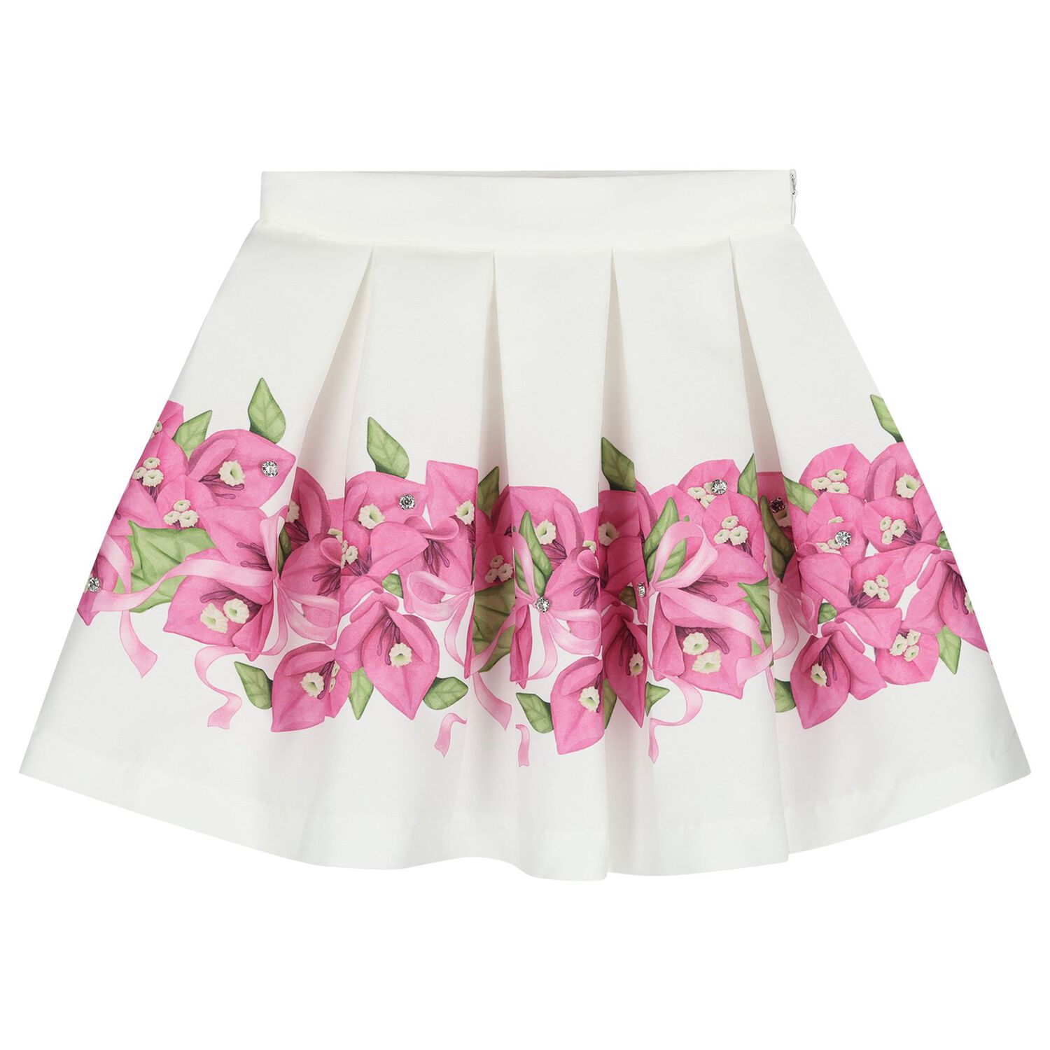Girls Pink & White Floral Skirt Set, 2, hi-res