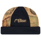 Baby Boys Navy Blue & Beige Geo Map Babygrow Set, 1, hi-res