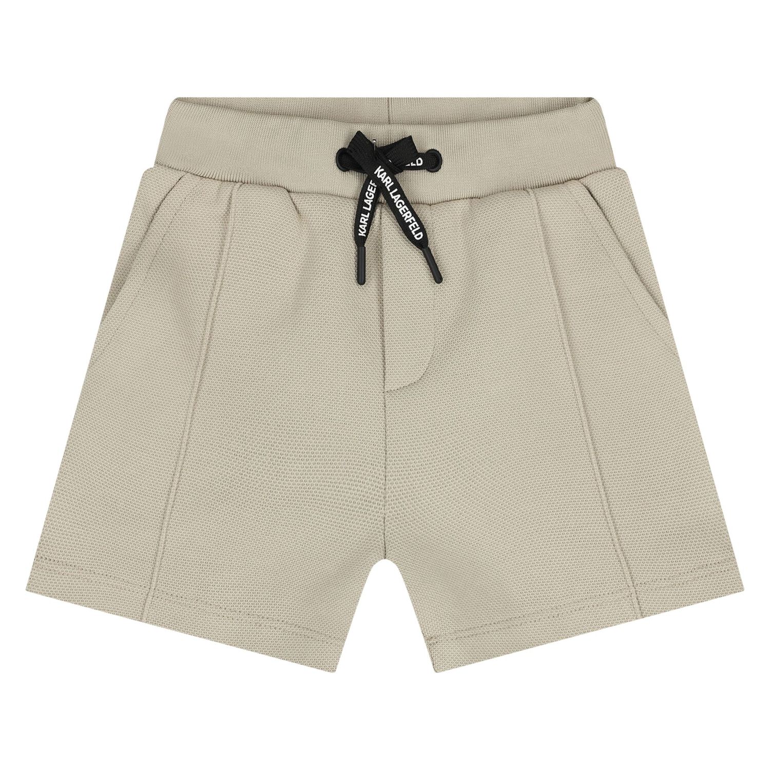 Boys White & Beige Logo Shorts Set, 1, hi-res