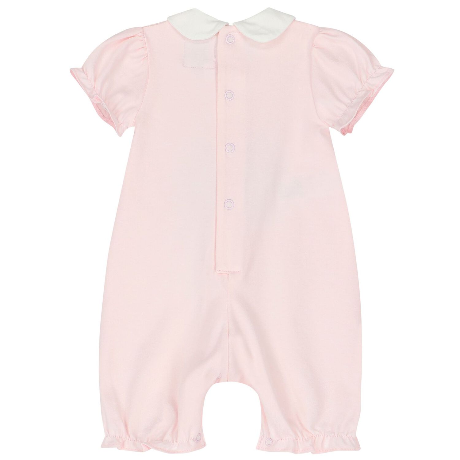 Baby Girls Pink Embroidered Romper, 1, hi-res