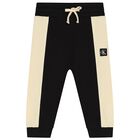 Baby Boys Beige & Black Logo Tracksuit, 1, hi-res