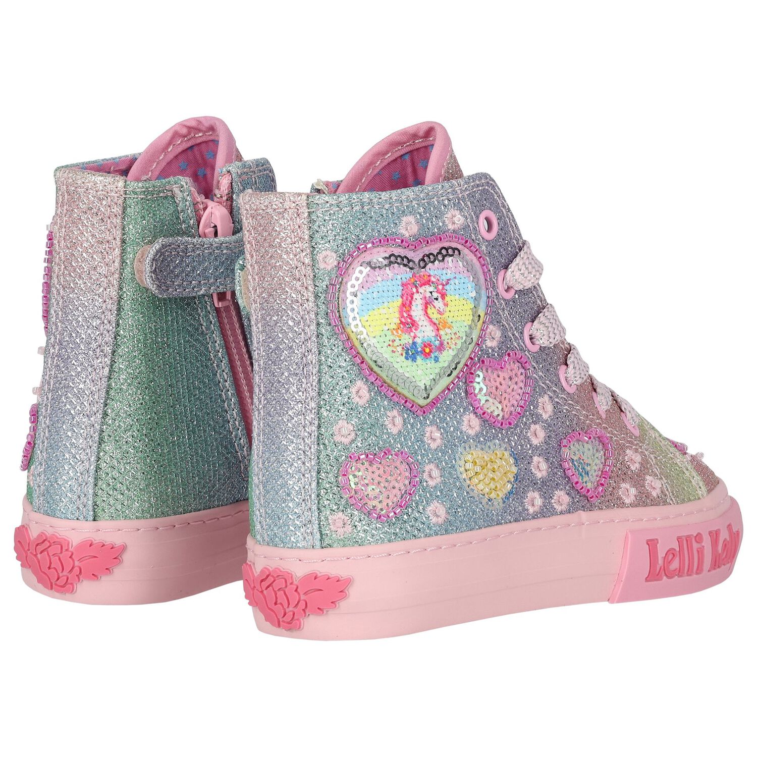 Girls Multi-Colored UnicornTrainers, 1, hi-res