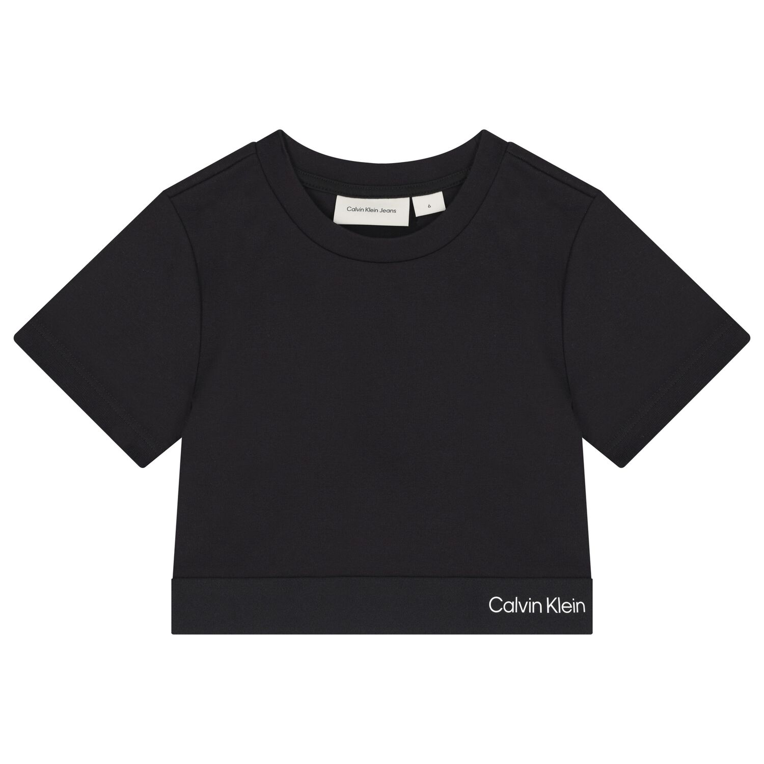 تي شيرت بناتي أسود بشعار, 1, hi-res image number null