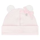 Baby Girls Pink Embroidered Hat, 1, hi-res