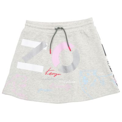 Girls Grey Logo Skirt