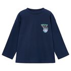 Boys Navy Blue Basketball Long Sleeve Top, 1, hi-res