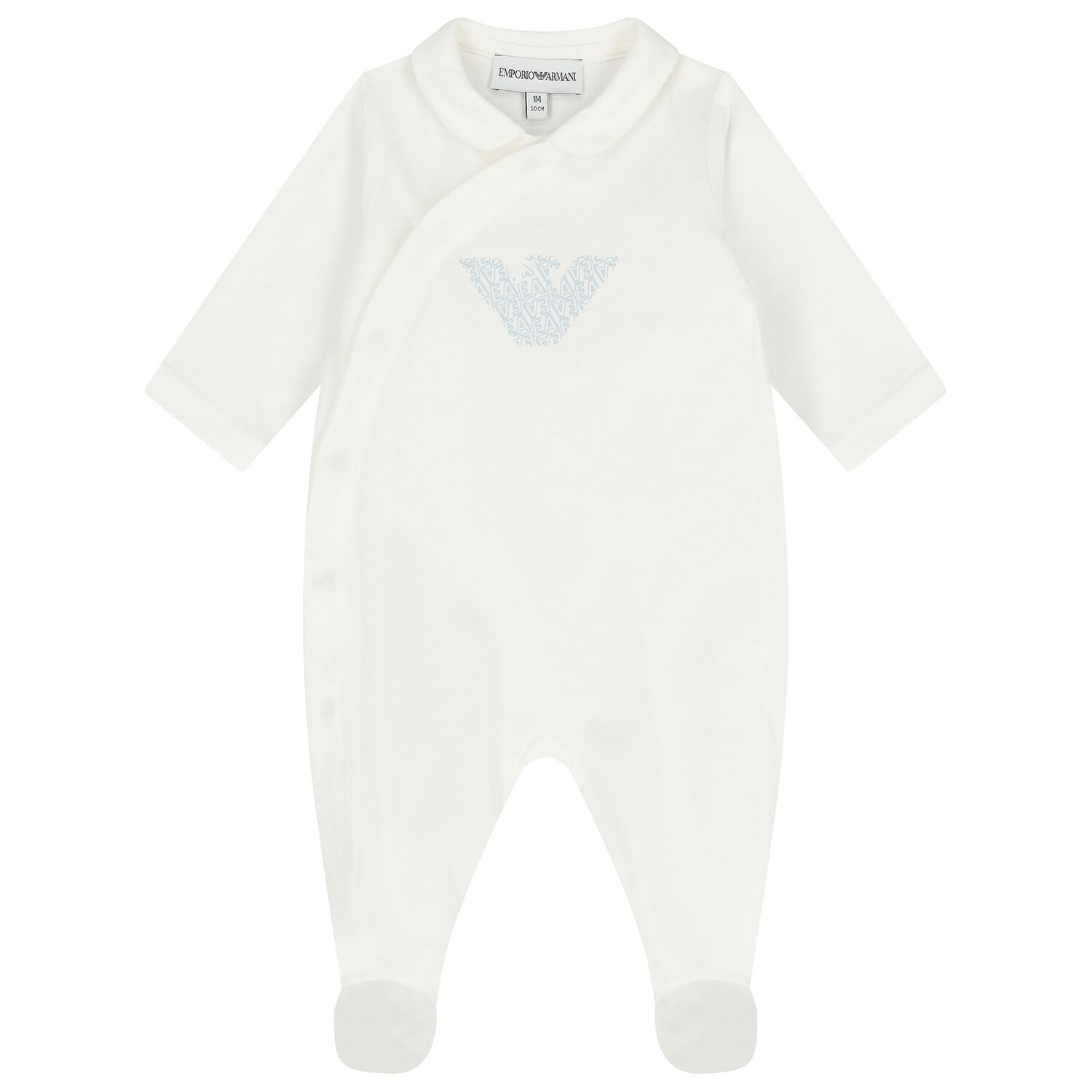 White Logo Babygrow, 1, hi-res