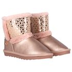 Girls Pink Faux Leather Boots, 1, hi-res