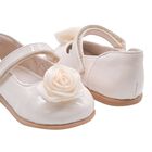 Younger Girls Beige Flower Shoes , 2, hi-res