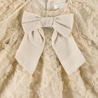 Girls Gold Bow Ruffled Tulle Dress, 1, hi-res