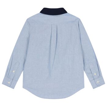 Boys Blue Polo Bear Denim Shirt