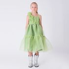 Girls Green Tiered Dress, 1, hi-res