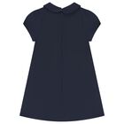 Girls Navy Blue Bow Dress, 1, hi-res