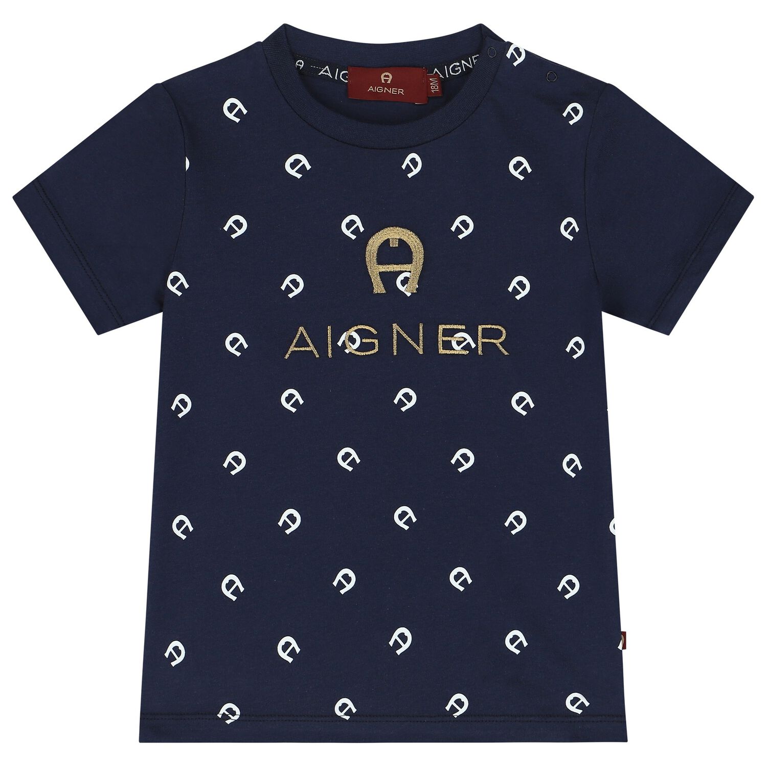 Younger Boys Navy Logo T-Shirt, 1, hi-res
