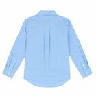 قميص بالشعار باللون الازرق والابيض للاولاد, 1, hi-res