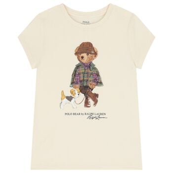 Girls Ivory Polo Bear T-Shirt