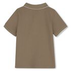 Younger Boys Taupe Logo Polo Shirt, 3, hi-res