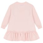 Girls Pink Zig Zag Bow Dress, 2, hi-res