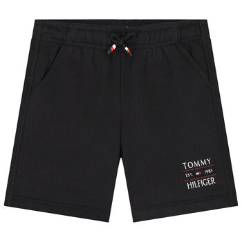 Boys Black Logo Shorts