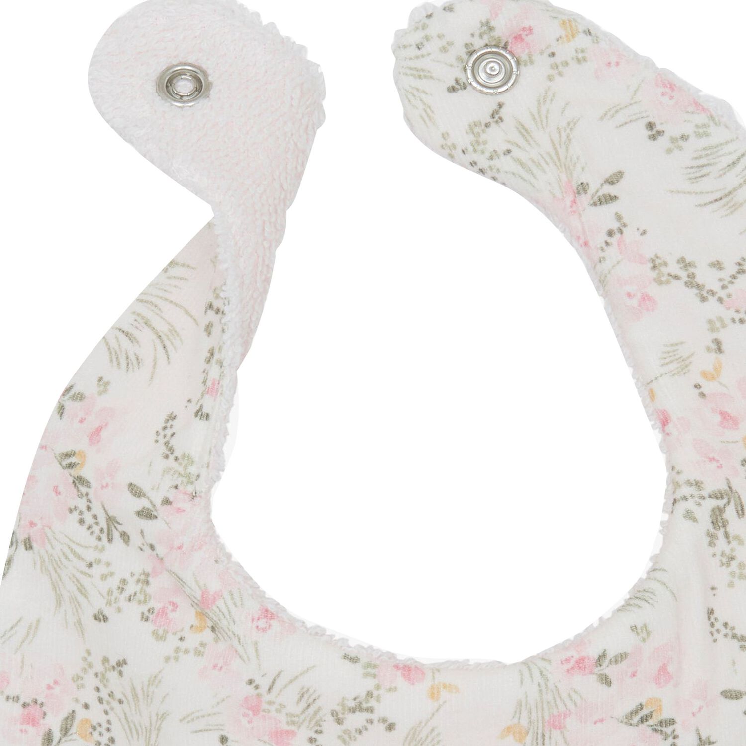 Baby Girls Pink Floral Bib, 1, hi-res