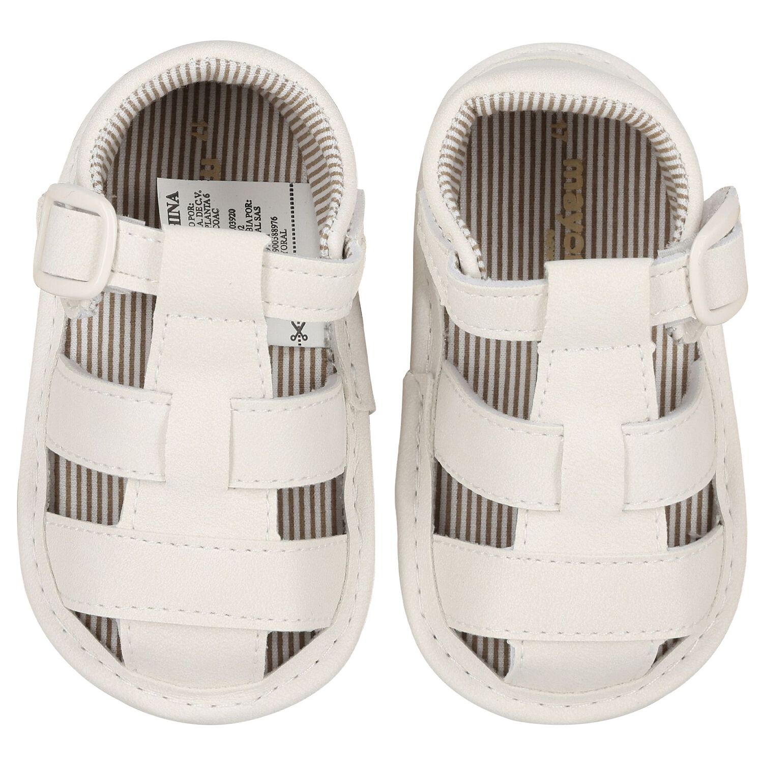 صندل أولاد  بالشعار باللون العاجي, 2, hi-res