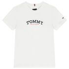 Boys White Logo T-Shirt, 4, hi-res