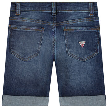 Boys Blue Denim Logo Shorts