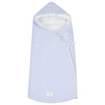 Blue & White Hooded Reversible Baby Nest