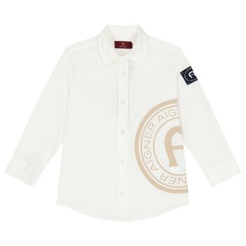 Boys White Logo Shirt