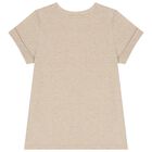 Girls Beige Logo T-Shirt, 1, hi-res