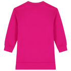 فستان سويت شيرت بالشعار باللون الوردي, 2, hi-res