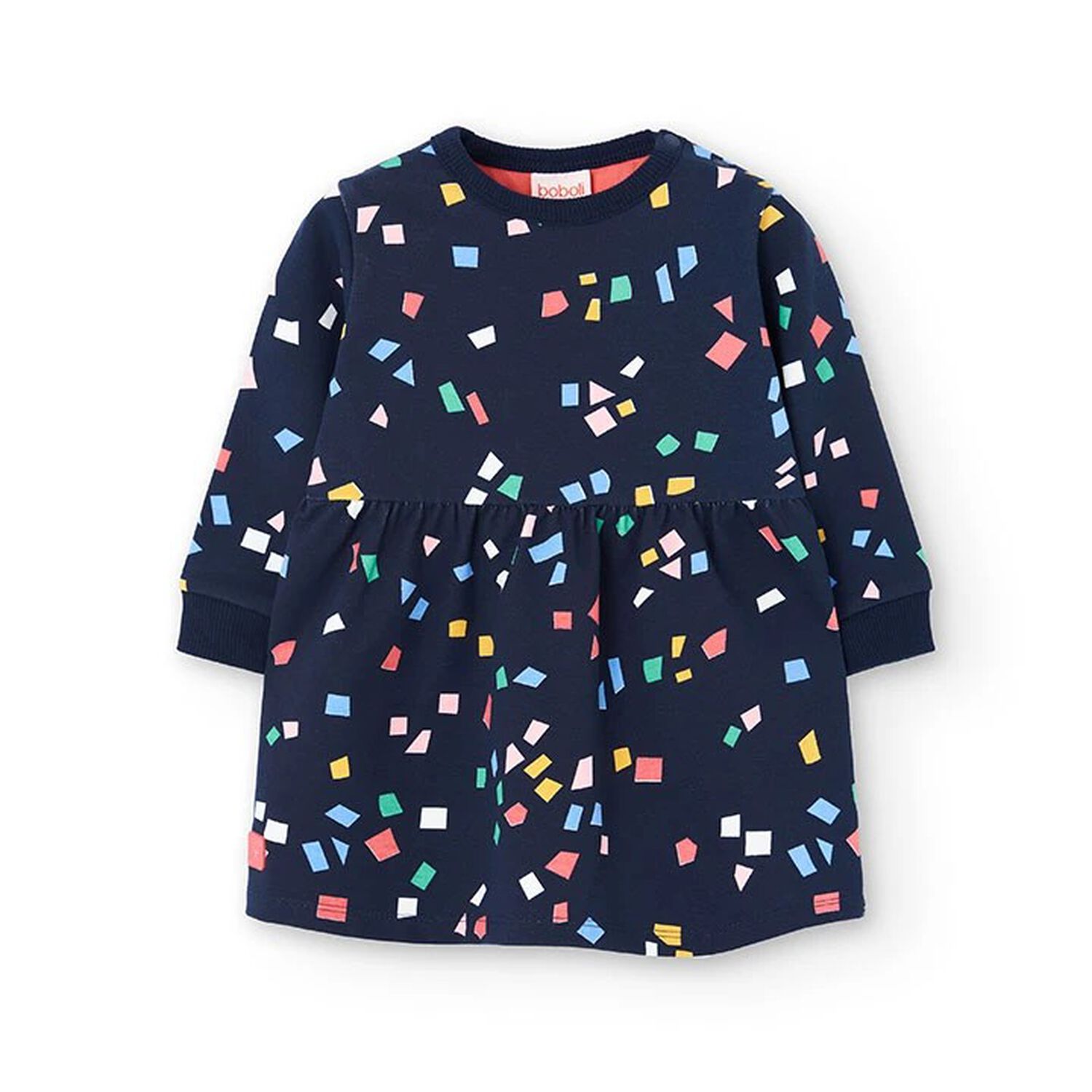 فستان بنات واسع باللون الكجلي , 1, hi-res