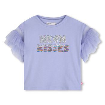Girls Purple Sequin Tulle T-Shirt
