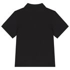 Boys Black Logo Polo Shirt, 4, hi-res