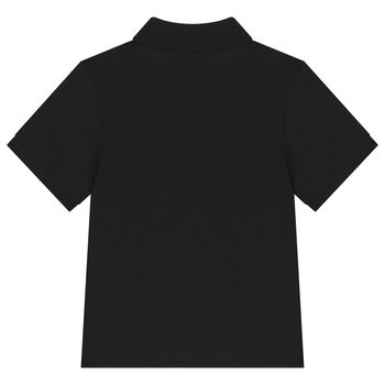 Boys Black Logo Polo Shirt, 4 Boys Black Logo Polo Shirt
