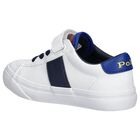 Younger Boys White Logo Trainers, 1, hi-res