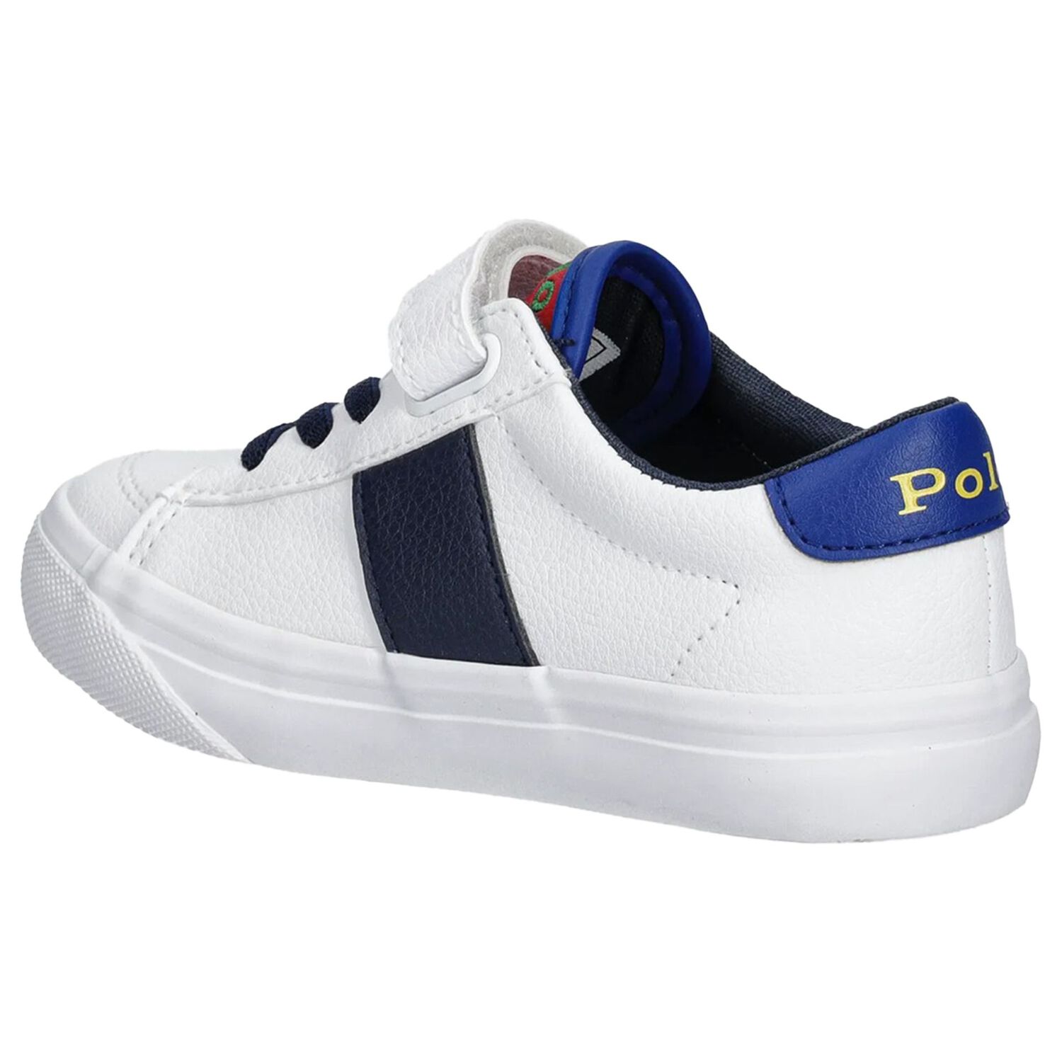 Younger Boys White Logo Trainers, 1, hi-res
