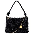 Girls Black Sequins Handbag, 2, hi-res