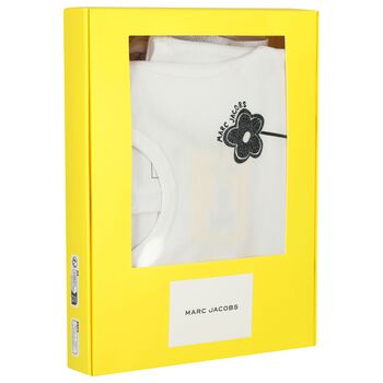 طقم تنوره للبنات بطبعة زهور باللون الأبيض و الوردي