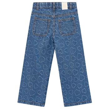 Girls Blue Heart Denim Jeans