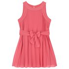 Girls Pink Pleated Dress, 1, hi-res