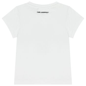 Girls White Ikonik T-Shirt